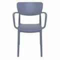 Fine-Line Lisa Outdoor Dining Arm Chair - Dark Gray, 2PK FI2843616